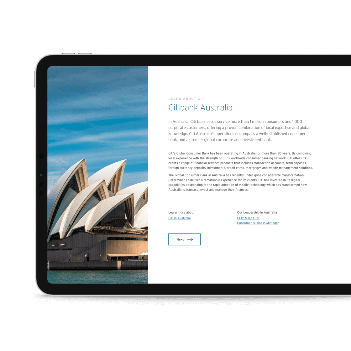 Broker onboarding tablet: contextual programme content